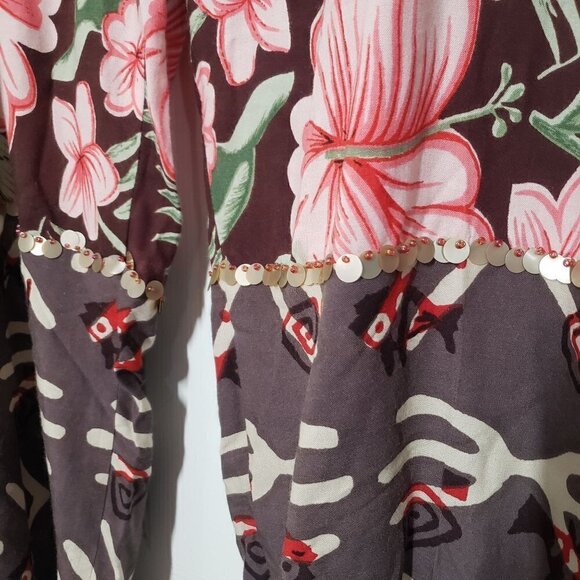 Soft Surroundings Floral Crop Pants Drawstring Tropical Vacation Womens Small - Picture 4 of 11